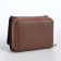 Women's wallet on the button, brown color