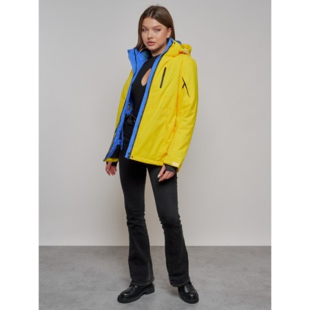 Ski jacket female, size 46, yellow color-18