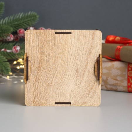 New Year's piggy bank with acrylic "Snake. Christmas tree" 12x12x4 cm-3
