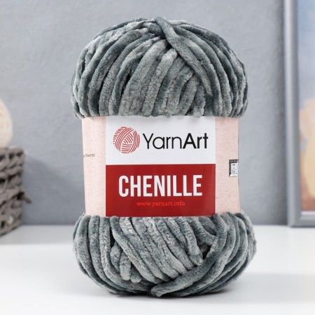 Yarn "Chenille" 100% micropoliester 90m/100g (560 gray)