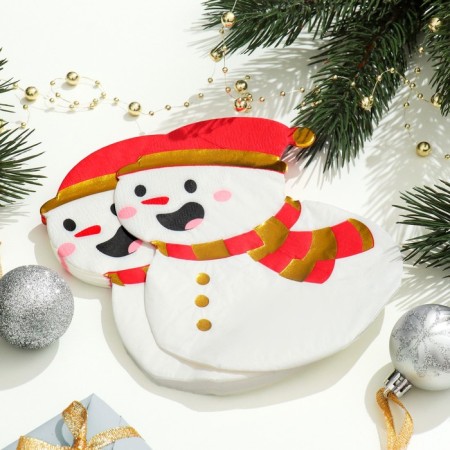 Napkins Paper Figure "Snowman", 2 layers, 20 sheets-2
