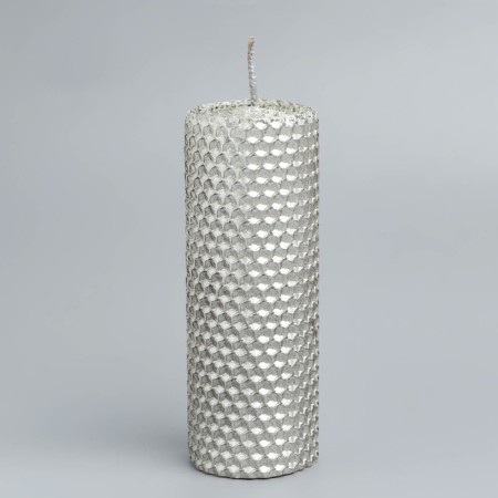 Voschshina candle, 4.5x4.5x12.5 cm, chrome metallic-1