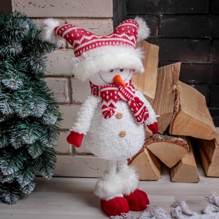 Interior doll "Snowman in a red cap" 43 cm