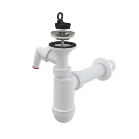 Siphon for the washbasin Alcadrain A41P, D = 40 mm, with a tap to the washing machine