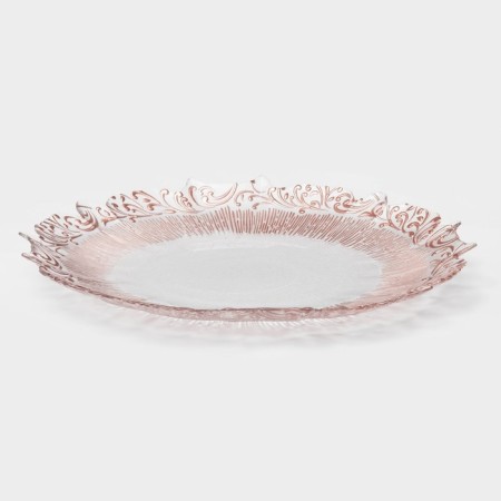 Glass of glass substitution “pattern”, D = 33 cm, edging color Pink gold-1