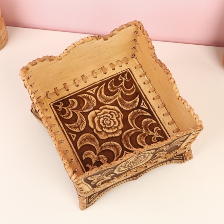 Candy "Rose", 14x14x9.5cm, birch bark-1