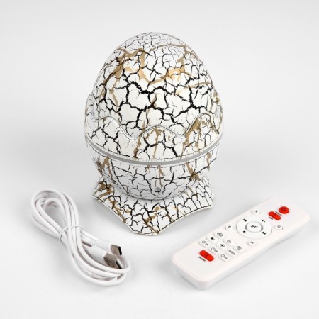 Light device "Dinosaurian egg" 10 cm, speaker, removable hemisphere, glow of RGB, remote control, usb, white-18