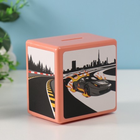 Piggy bank Plastic "Safe. Racing" 8.5x6x8.5cm-6
