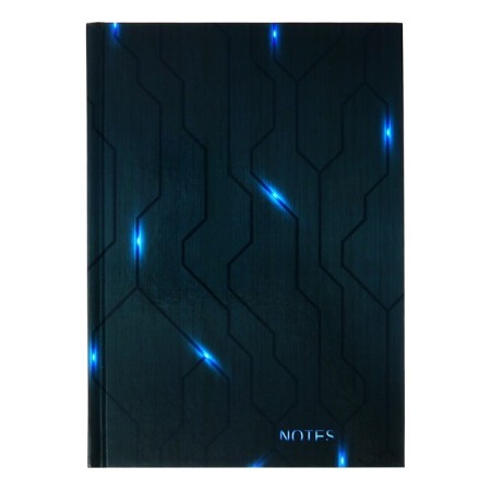 Notebook A5 160 sheets in the cell "microcircuit", solid cover, glossy lamination, offset block 65 g/m2