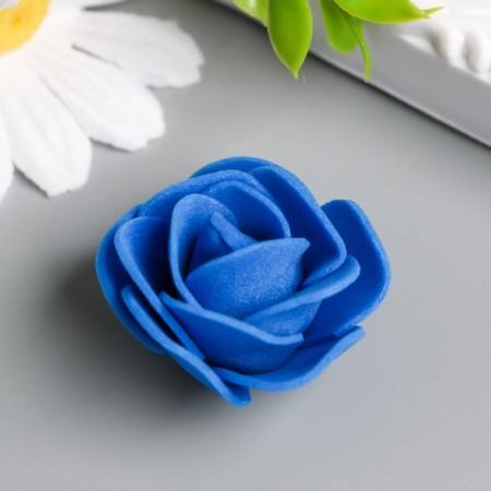Decor for creativity "Bright blue rose" d = 3.5 cm-2