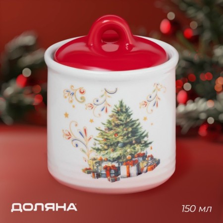 Sugar of the New Year's share "Magic tree", 150 ml, ceramics, white color