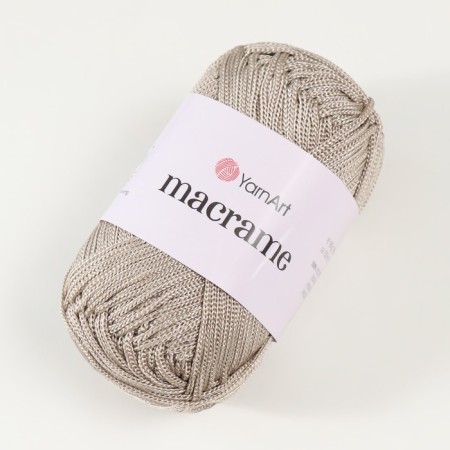 Yarn "Macrame Macrama" 100% polyester 130m/90g (156 gray-beige)-1