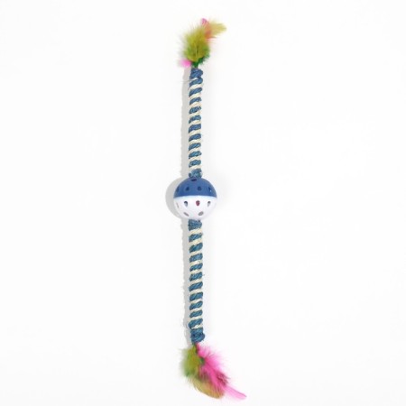 Domestican for cats "double fluff", with a ball and a sisaler winding, 32 cm, blue/white-1