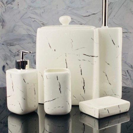 Lenardi bath set, porcelain, 5 items