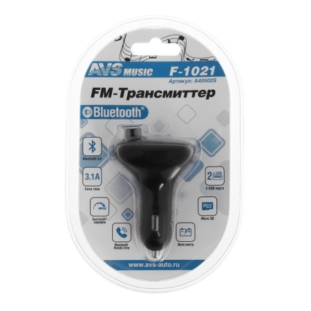 FM transmitter AVS F-1021 LED display/2 x USB/Microsd/Bluetooth/Hands-Free-3