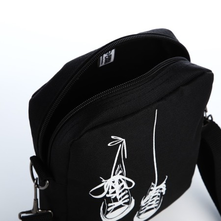 Youth bag with zipper, black color-7