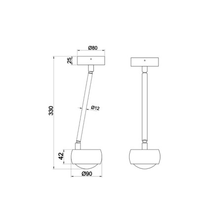 Ceiling light Technical Mod072CL-L8W3K, LED, 8 W, 90x90x330 mm, 750 lm, 3000k, white-2