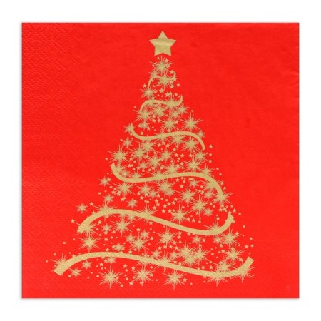 New Year's napkins Paper Home Classic "Magic spruce on red", 3 layers, 33x33 cm, 20 pcs-1