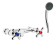 Soul mixer Zein Z80350153, Cran-Box Brass 1/2, with shower set, chrome