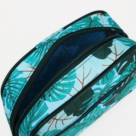 Lightning cosmetic bag, external pocket, green color-2