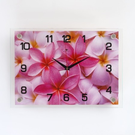 Wall watches: flowers, silent, 25 x 35 cm