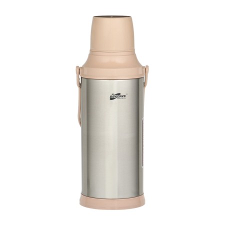 Thermos 2 l, with a glass flask, retains heat 12 hours, with a mug, beige