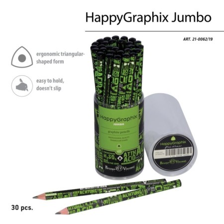 Chernographic pencil BrunovisConti Happygraphix Jumbo "Chemistry", 4V, three -sided-2