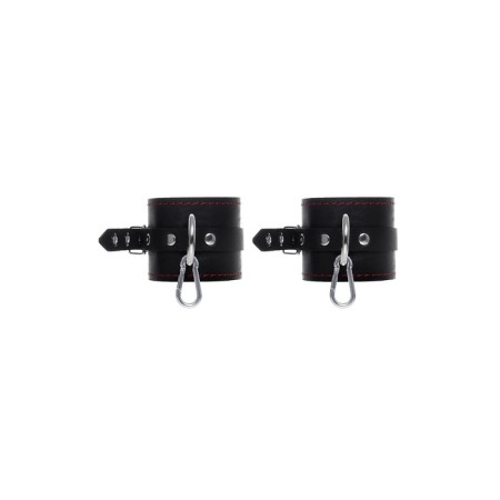 Bonding set 3 Pecado BDSM fixation points, genuine leather, black color-3