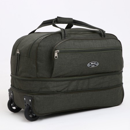 Road bag on wheels, a lightning department, with an increase, an outer pocket, khaki color-2