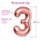 Foil ball 40 "number 3", individual packaging, 1 pc., Color Pink gold
