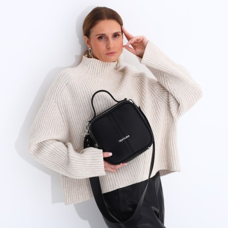 Women's bag over the shoulder Textura, small size, black color-7