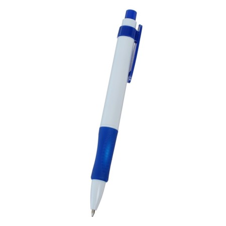 Automatic ball handle, 0.7 mm, blue rod, white case, with a rubber holder
