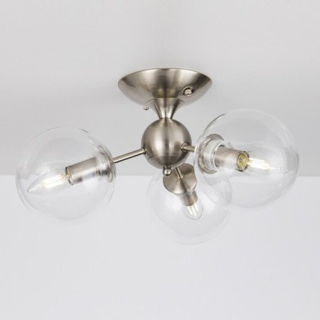 Ceiling chandelier CITILUX "Tommy" CL102131, 46x46x23.5 cm, 3x40W, E14, gray color gray-5