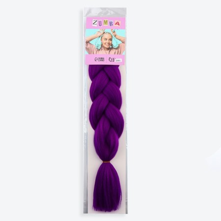Zumba Kanecalon is monophonic, corrugated, 60 cm, 100 g, purple color (#ay35)-8
