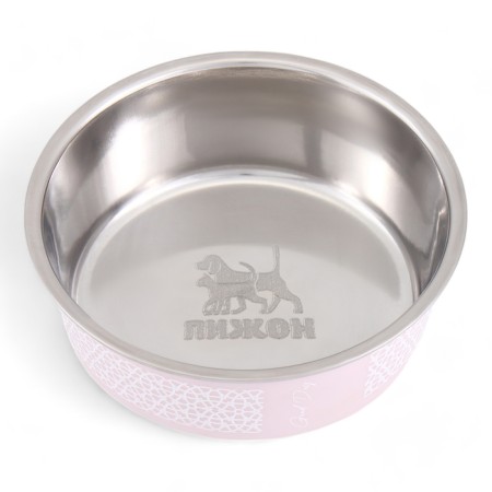 Bowl with silicone base "lace", pink, 300 ml-1