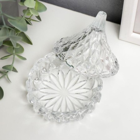 Casket glass "Lukovka" transparent 9x7.8x7.8 cm-2