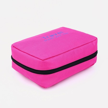 Road cosmetic bag, lightning department, hook, raspberry color