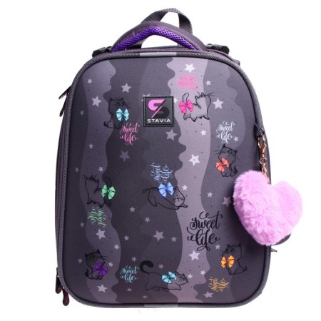 School backpack 38 x 30 x 16 cm, ergonomic back, stavia "kittens"-2