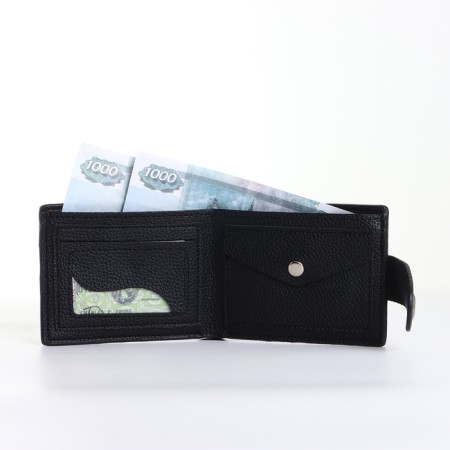 Male purse on a magnet, black color-7