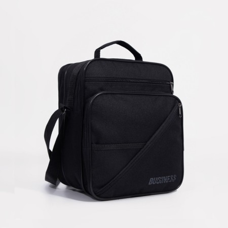 Male bag on lightning, luris, long belt, black color