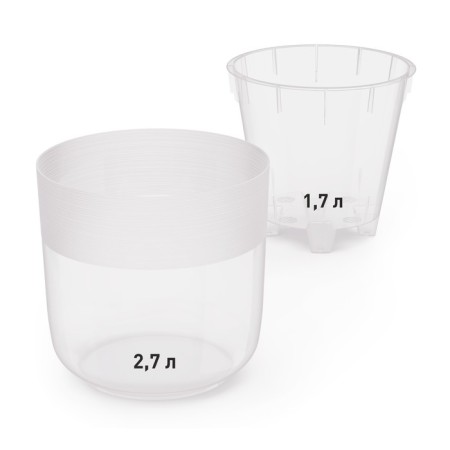 Kashpo for flowers with an insert "Linel", 2.7 l, d = 16 cm, h = 16 cm, transparent-2