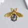 Decor for creativity metal, rhinestones "fly" gold 3.5x4.7 cm