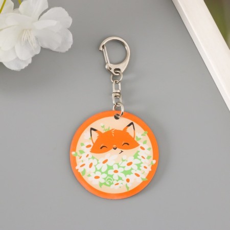 Acryl keychain "Fox in daisies" 5x5 cm