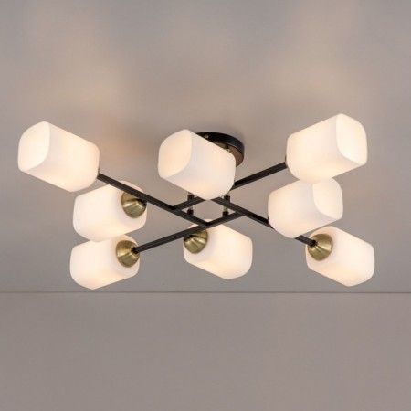 Ceiling chandelier Citilux "Henry" CL130285, 79.5x79.5x1.5 cm, 8x75W, E27, Black Color Black-1