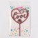 Topper wooden "heart" with sparkles, pink color