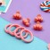 Hair Set "Olivia" (4 gum 4 cm, 4 crab 3 cm) hearts, pink