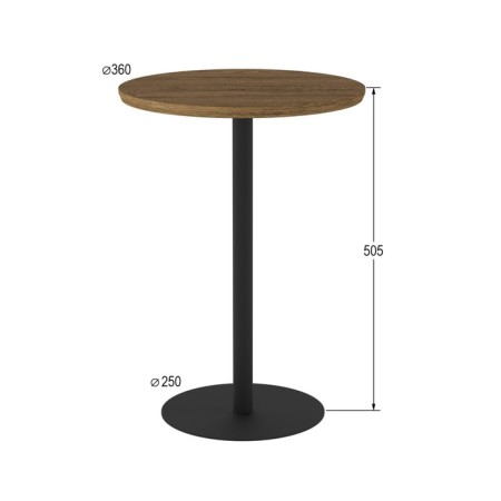 Journal table "Stark Soft", 360 × 360 × 505 mm, canteal walnut color / black-1