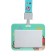 Badge horizontal, external size 10 x 7.8 cm, internal size 5.2 x 8.2 cm, tape 42 cm, with a pattern "Bear"