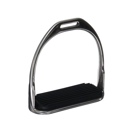 Metal stirrup with rubber inserts, chrome, set 2 pcs-1