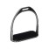 Metal stirrup with rubber inserts, chrome, set 2 pcs